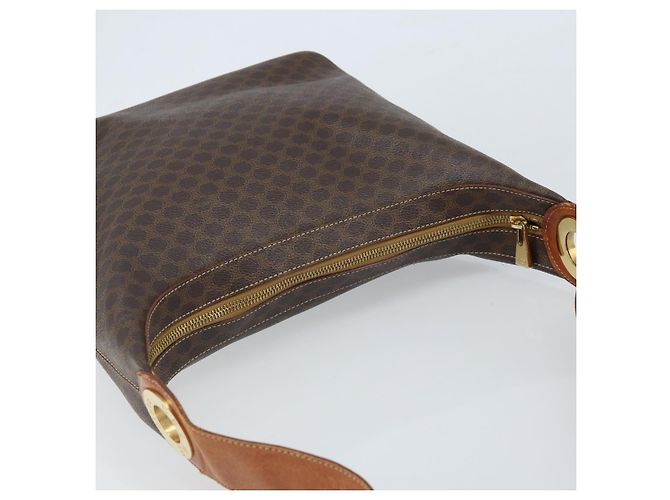Céline Sac à épaule en toile Macadam CELINE en cuir PVC marron doré Auth ep13438 - vue 6