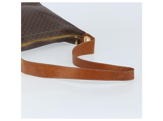 Céline Sac à épaule en toile Macadam CELINE en cuir PVC marron doré Auth ep13438 - vue 7