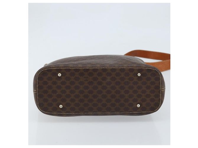 Céline Sac à épaule en toile Macadam CELINE en cuir PVC marron doré Auth ep13438 - vue 9