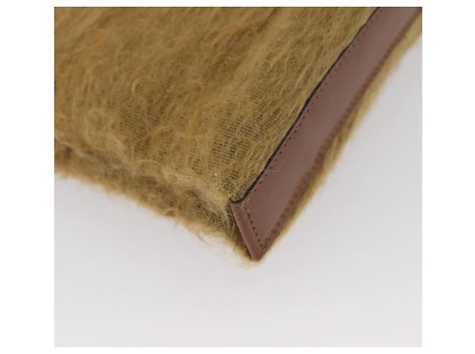 Borsa a Spalla Salvatore Ferragamo in Seta e Cotone Khaki Argento Autentica 166824 Cachi - vista 12