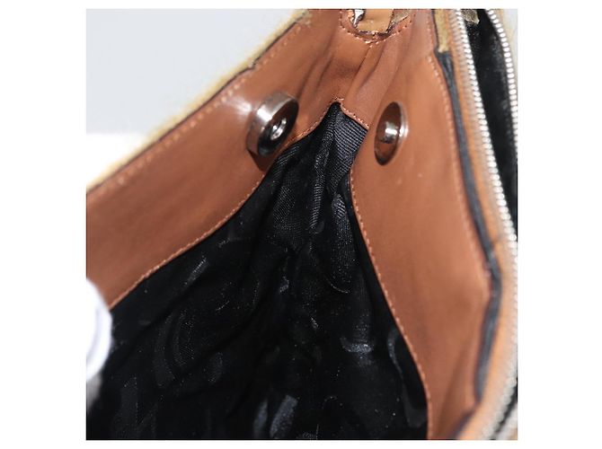 Borsa a Spalla Salvatore Ferragamo in Seta e Cotone Khaki Argento Autentica 166824 Cachi - vista 19
