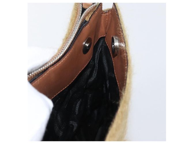 Borsa a Spalla Salvatore Ferragamo in Seta e Cotone Khaki Argento Autentica 166824 Cachi - vista 20