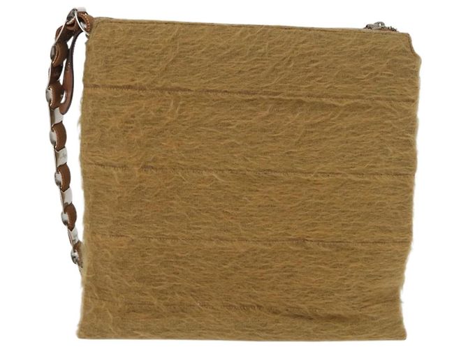 Borsa a Spalla Salvatore Ferragamo in Seta e Cotone Khaki Argento Autentica 166824 Cachi - vista 3