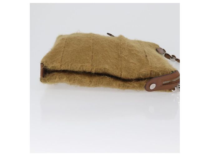 Borsa a Spalla Salvatore Ferragamo in Seta e Cotone Khaki Argento Autentica 166824 Cachi - vista 4