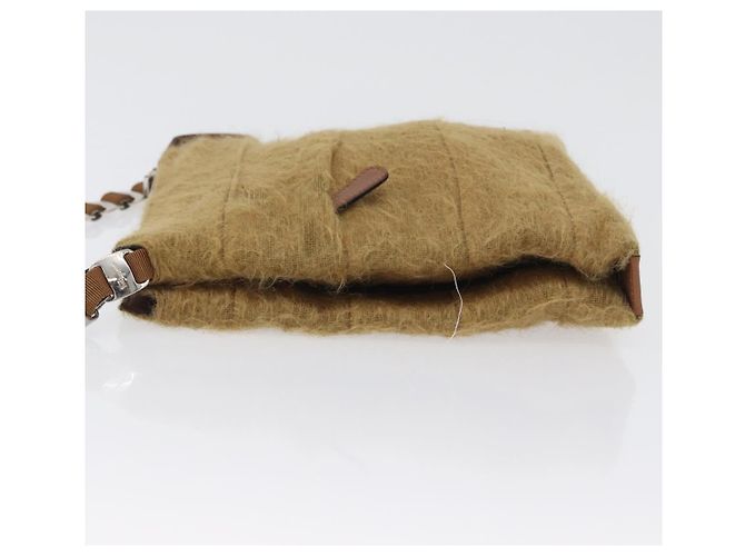 Borsa a Spalla Salvatore Ferragamo in Seta e Cotone Khaki Argento Autentica 166824 Cachi - vista 5