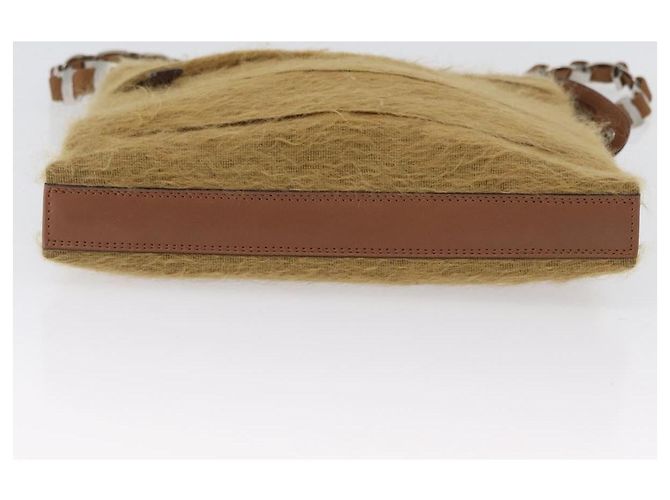Borsa a Spalla Salvatore Ferragamo in Seta e Cotone Khaki Argento Autentica 166824 Cachi - vista 9