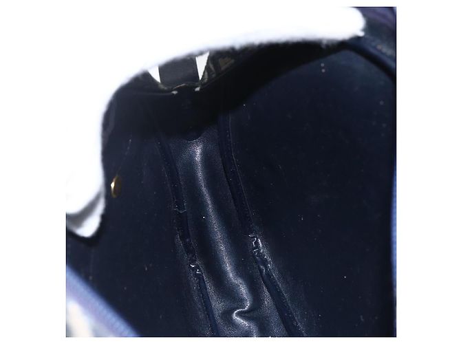 Borsa a Spalla in Tela Trotter Christian Dior Blu Navy Oro Auth 173463 D'oro - vista 19