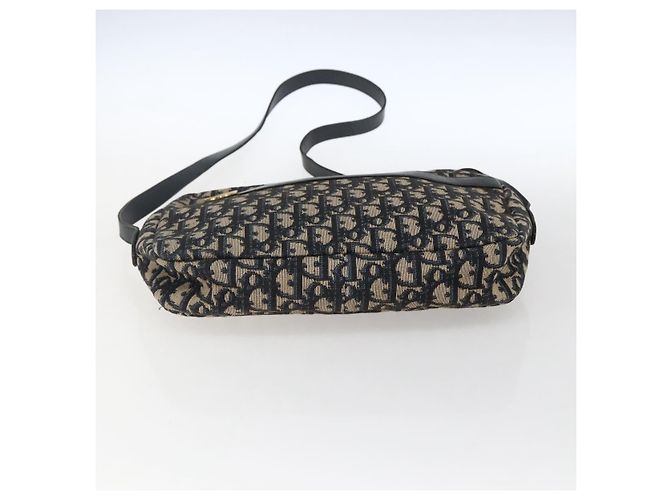 Borsa a Spalla in Tela Trotter Christian Dior Blu Navy Oro Auth 173463 D'oro - vista 9