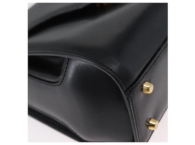 BALLY Borsa a mano in pelle 2 vie Nero Oro Auth 173218 D'oro - vista 12