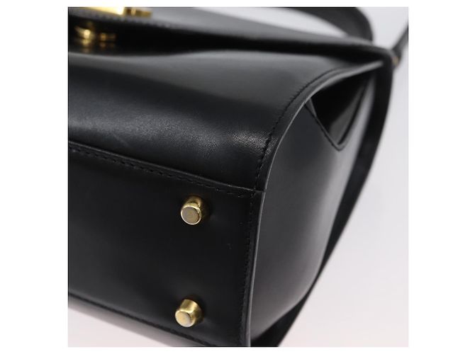 BALLY Borsa a mano in pelle 2 vie Nero Oro Auth 173218 D'oro - vista 13