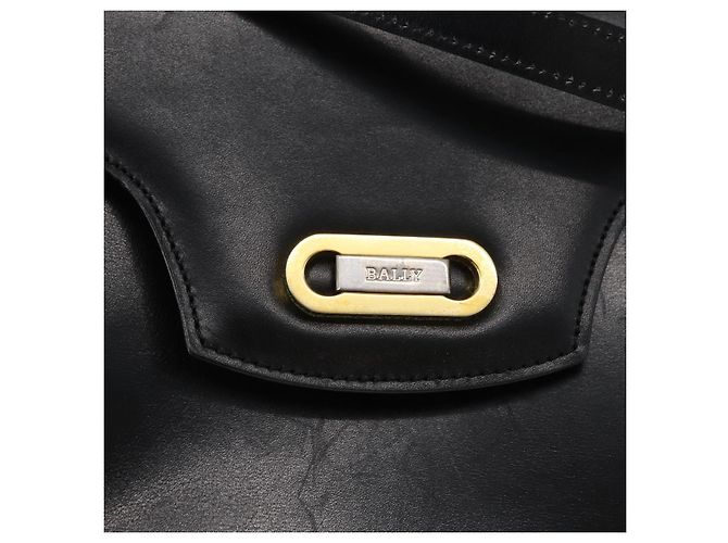 BALLY Borsa a mano in pelle 2 vie Nero Oro Auth 173218 D'oro - vista 16