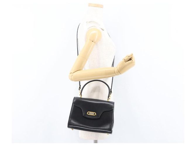 BALLY Borsa a mano in pelle 2 vie Nero Oro Auth 173218 D'oro - vista 27