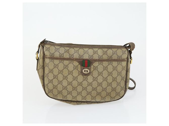 GUCCI GG Canvas GG Plus Sherry Line Tasche PVC 3 Set Beige Marine Auth 155246 Marineblau - Ansicht 16