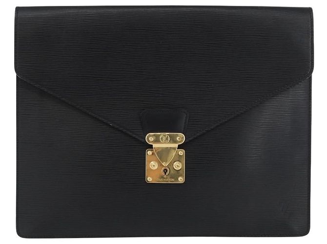 LOUIS VUITTON Epi Porte Documents�ESenatur Briefcase Black M54452 Auth ep13511 - view 13