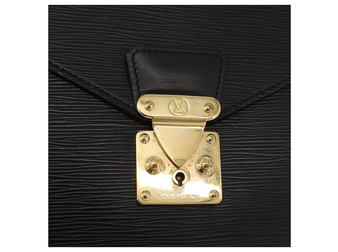 LOUIS VUITTON Epi Porte Documents�ESenatur Briefcase Black M54452 Auth ep13511 - view 17