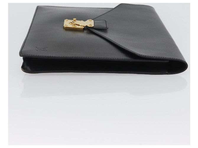 LOUIS VUITTON Epi Porte Documents�ESenatur Briefcase Black M54452 Auth ep13511 - view 3
