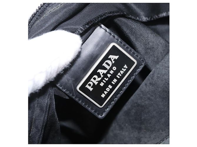 Borsa a Spalla PRADA Nylon Nero Argento Autentica 169612 - vista 16
