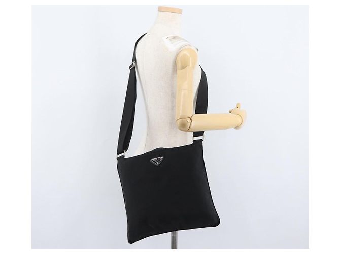 Borsa a Spalla PRADA Nylon Nero Argento Autentica 169612 - vista 21