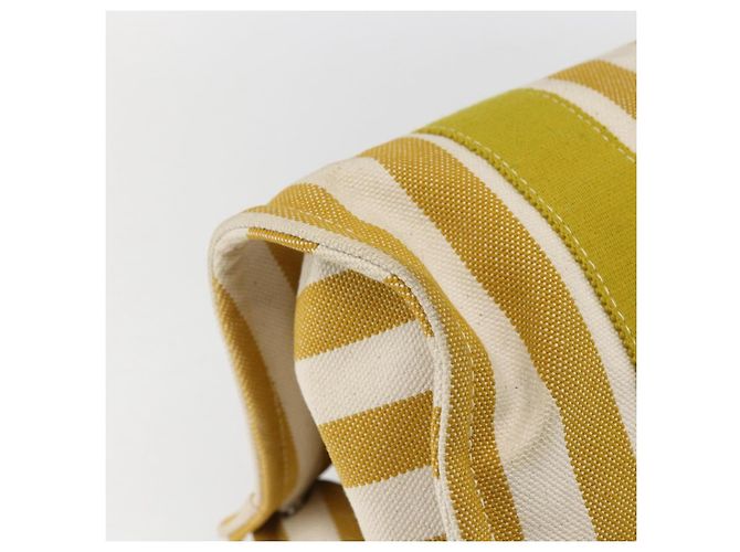 Hermès HERMES Cannes PM Borsa a Mano Tela Gialla Argento Auth 169571 Giallo - vista 13