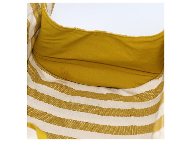 Hermès HERMES Cannes PM Borsa a Mano Tela Gialla Argento Auth 169571 Giallo - vista 15