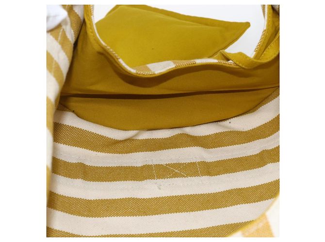Hermès HERMES Cannes PM Borsa a Mano Tela Gialla Argento Auth 169571 Giallo - vista 16