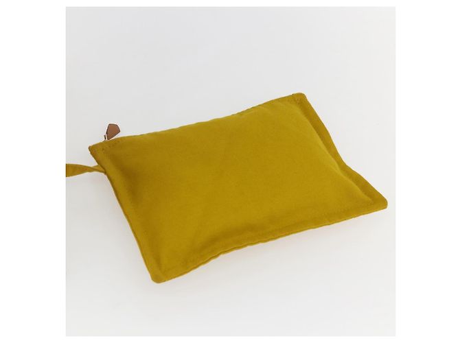 Hermès HERMES Cannes PM Borsa a Mano Tela Gialla Argento Auth 169571 Giallo - vista 17
