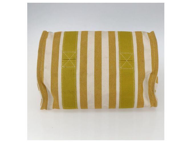 Hermès HERMES Cannes PM Borsa a Mano Tela Gialla Argento Auth 169571 Giallo - vista 9