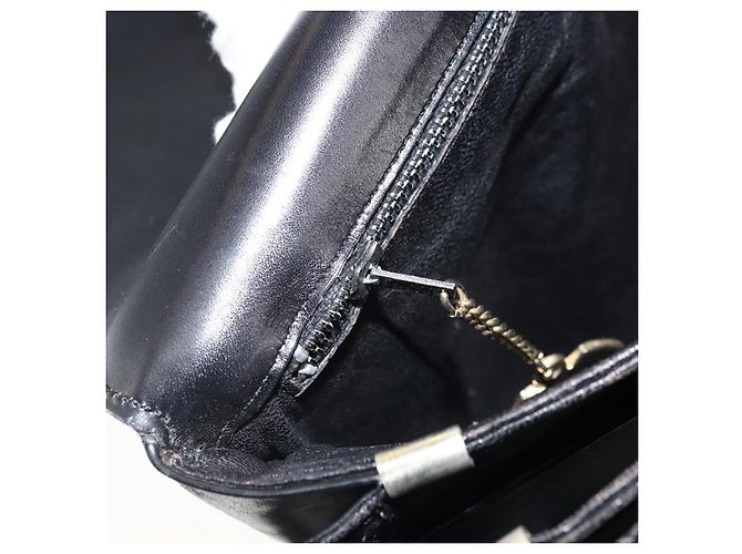 Céline Borsa a Spalla CELINE in Pelle Nera Oro Auth ka2456 Nero D'oro - vista 21