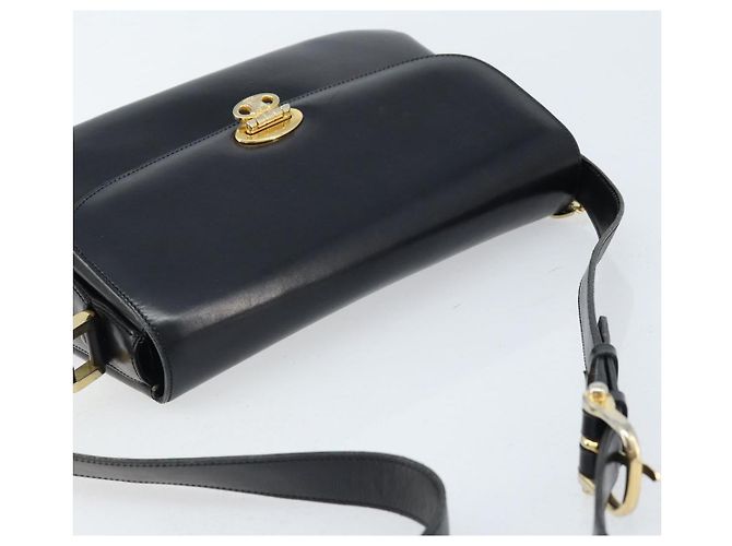 Céline Borsa a Spalla CELINE in Pelle Nera Oro Auth ka2456 Nero D'oro - vista 6