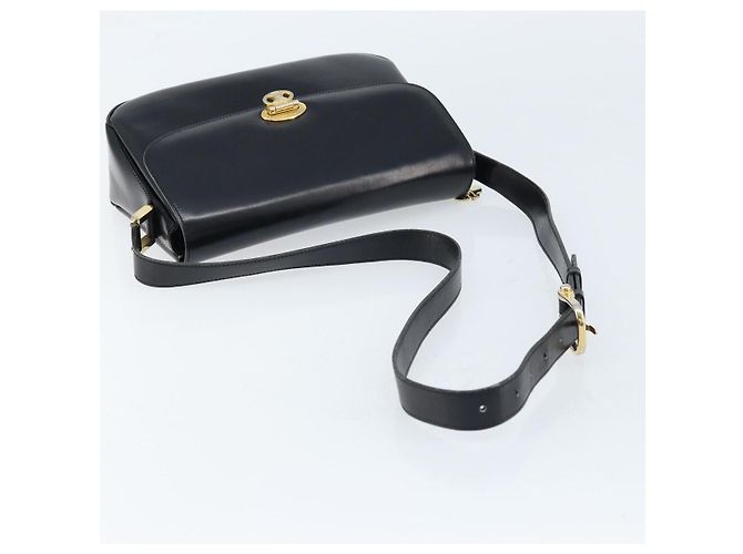 Céline Borsa a Spalla CELINE in Pelle Nera Oro Auth ka2456 Nero D'oro - vista 7