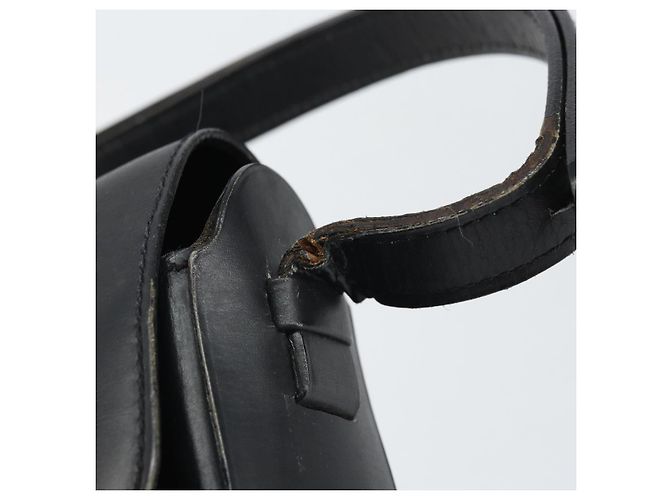 Borsa a Spalla Horsebit in Pelle Nera e Argento Christian Dior Auth am10763 Nero - vista 14