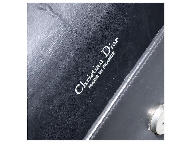 Borsa a Spalla Horsebit in Pelle Nera e Argento Christian Dior Auth am10763 Nero - vista 17