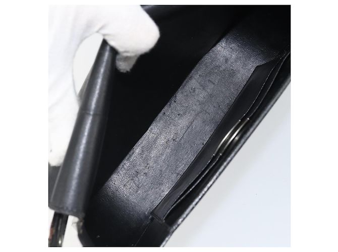 Borsa a Spalla Horsebit in Pelle Nera e Argento Christian Dior Auth am10763 Nero - vista 18