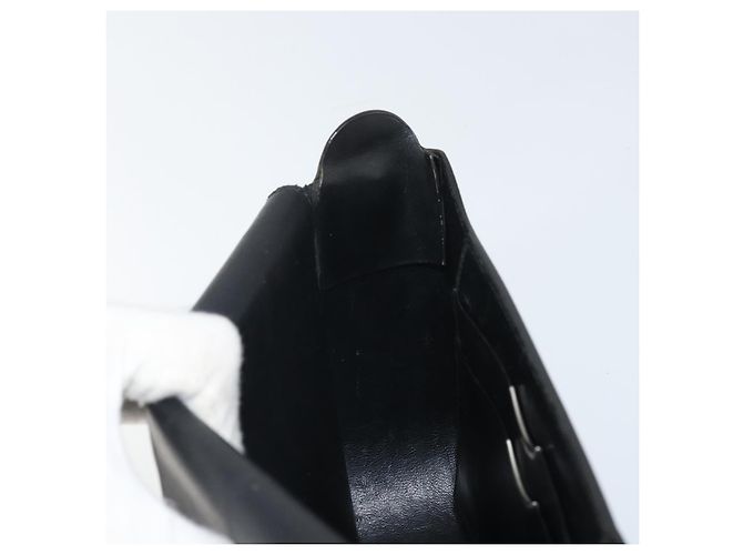 Borsa a Spalla Horsebit in Pelle Nera e Argento Christian Dior Auth am10763 Nero - vista 19