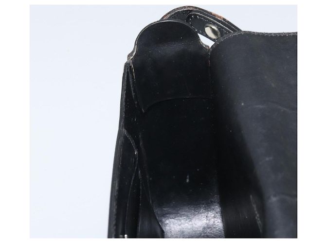 Borsa a Spalla Horsebit in Pelle Nera e Argento Christian Dior Auth am10763 Nero - vista 20