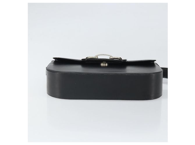 Borsa a Spalla Horsebit in Pelle Nera e Argento Christian Dior Auth am10763 Nero - vista 9