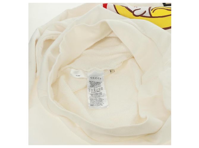 Sudadera de algodón blanca Colaboración Bananya GUCCI Auth 170953M Blanco - vista 11