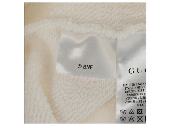 Sudadera de algodón blanca Colaboración Bananya GUCCI Auth 170953M Blanco - vista 12