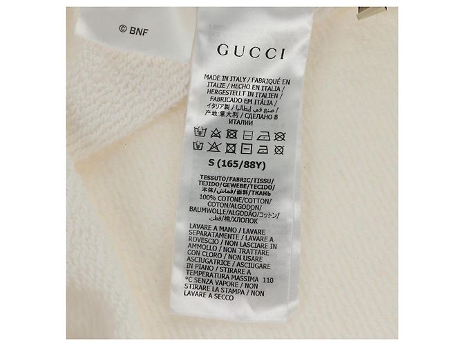 Sudadera de algodón blanca Colaboración Bananya GUCCI Auth 170953M Blanco - vista 13