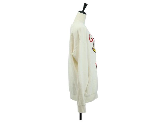 Sudadera de algodón blanca Colaboración Bananya GUCCI Auth 170953M Blanco - vista 4