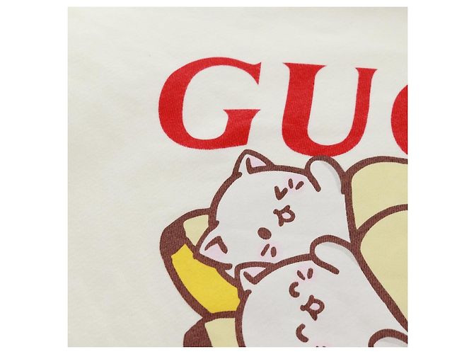 Sudadera de algodón blanca Colaboración Bananya GUCCI Auth 170953M Blanco - vista 6
