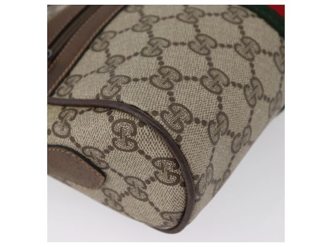 Bolsa Sherry Line GG Supreme Web da GUCCI em PVC bege e dourado 68 02 004 Auth 169630 - vista 12