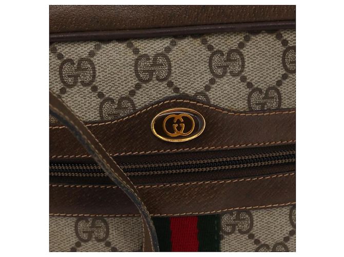 Bolsa Sherry Line GG Supreme Web da GUCCI em PVC bege e dourado 68 02 004 Auth 169630 - vista 16