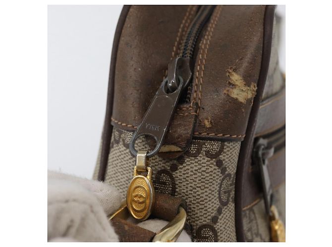 Bolsa Sherry Line GG Supreme Web da GUCCI em PVC bege e dourado 68 02 004 Auth 169630 - vista 17