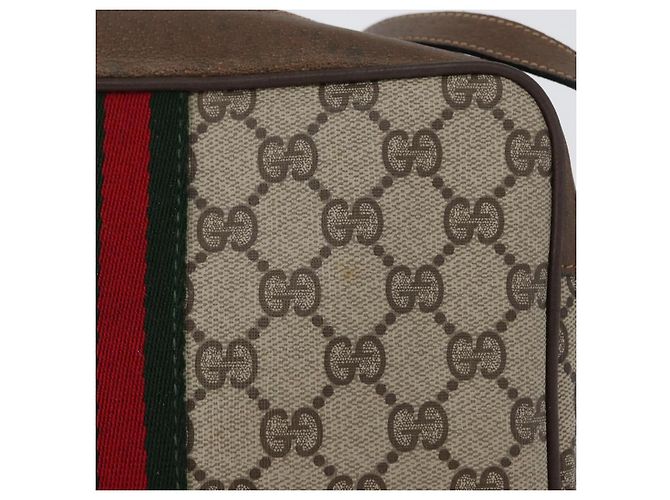 Bolsa Sherry Line GG Supreme Web da GUCCI em PVC bege e dourado 68 02 004 Auth 169630 - vista 4