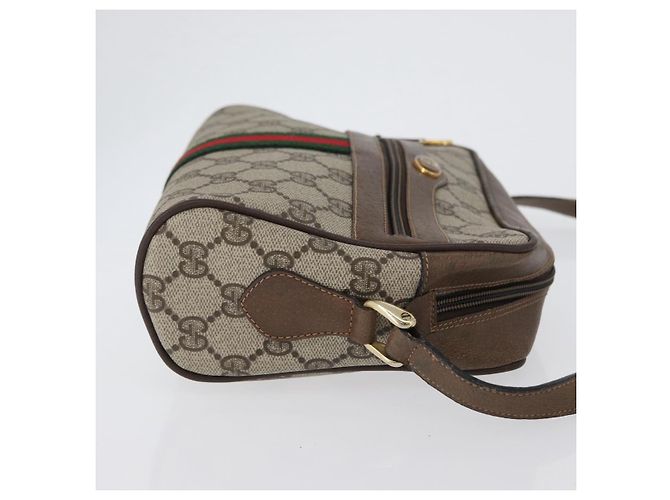 Bolsa Sherry Line GG Supreme Web da GUCCI em PVC bege e dourado 68 02 004 Auth 169630 - vista 5