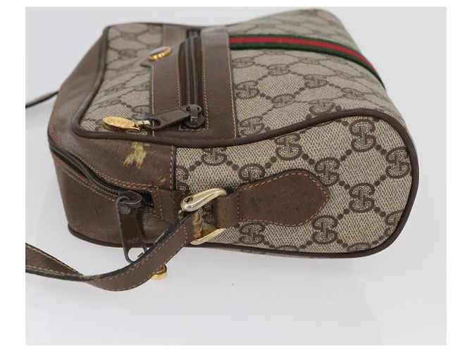 Bolsa Sherry Line GG Supreme Web da GUCCI em PVC bege e dourado 68 02 004 Auth 169630 - vista 6