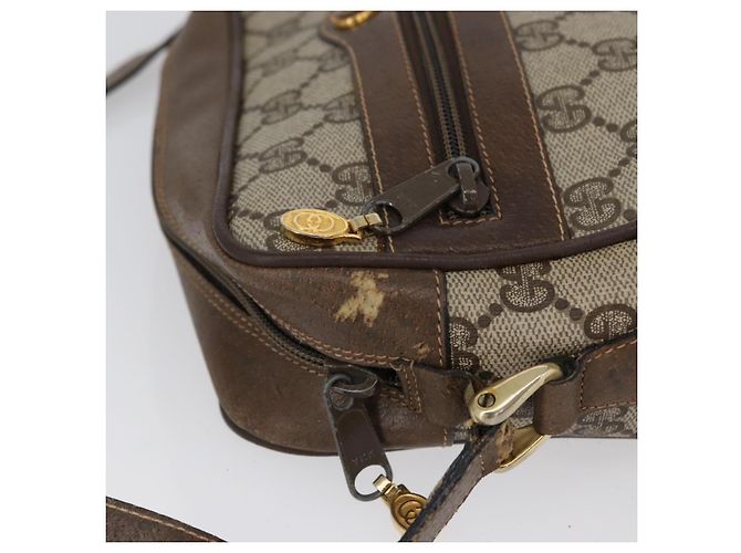 Bolsa Sherry Line GG Supreme Web da GUCCI em PVC bege e dourado 68 02 004 Auth 169630 - vista 7
