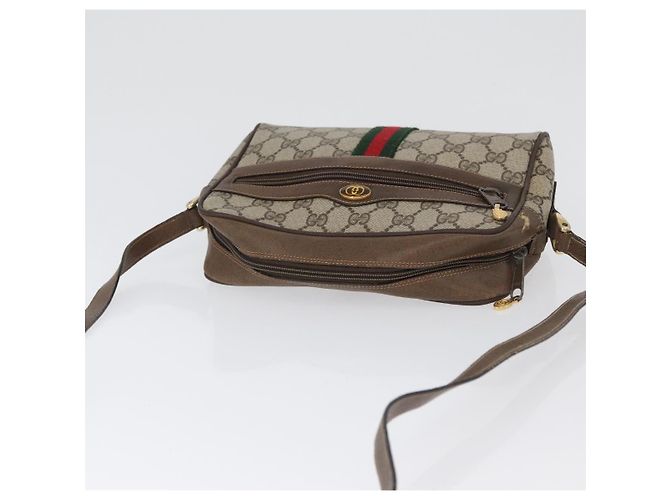 Bolsa Sherry Line GG Supreme Web da GUCCI em PVC bege e dourado 68 02 004 Auth 169630 - vista 8