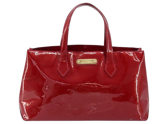 LOUIS VUITTON Borsa Wilshire PM Monogram Vernis Pomme D'amour M93642 Auth 172117 Rosso - vista 2